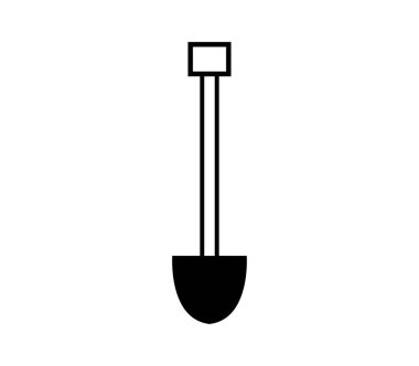 Beyaz arkaplanda kürek simgesi