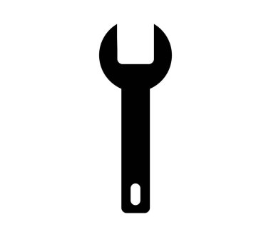 İngiliz anahtarı simgesi beyaz arkaplanda vektör ile gösterilmiştir