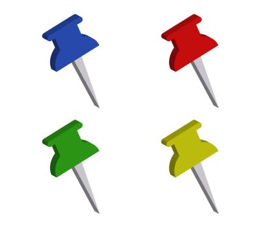 Beyaz arkaplana pin simgesi çizmek