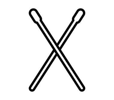 beyaz arkaplanda davul çubukları simgesi