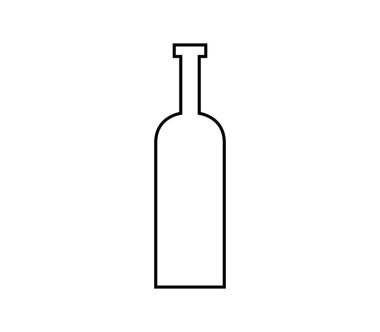 Beyaz arkaplanda şarap şişesi simgesi