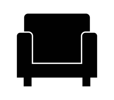 Beyaz arka plan üzerinde sandalye simgesi