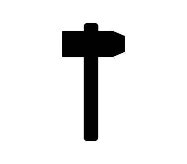 Beyaz arkaplanda vektör olarak gösterilen çekiç simgesi