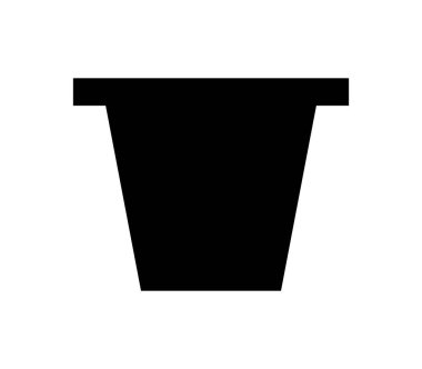 Beyaz arkaplanda çiçek kabı düz simgesi, vektör illüstrasyonu 