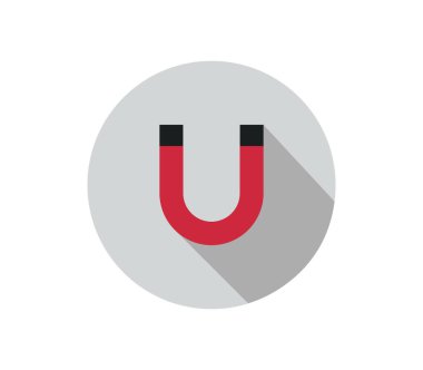 Beyaz arkaplanda mıknatıs simgesi