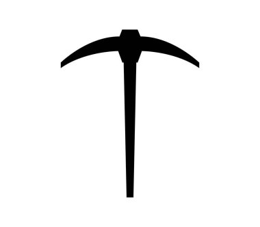 Beyaz arkaplanda vektör olarak gösterilen kazma simgesi