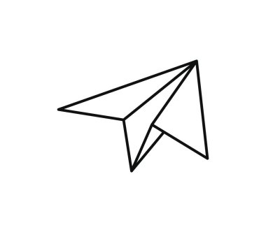 Kağıt Uçak simgesi beyaz arka plan üzerinde