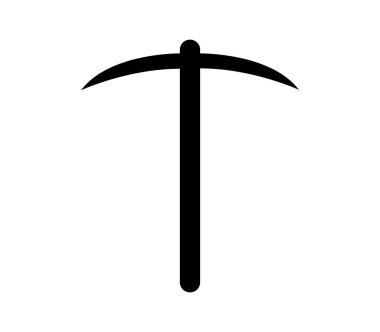 Beyaz arkaplanda vektör olarak gösterilen kazma simgesi