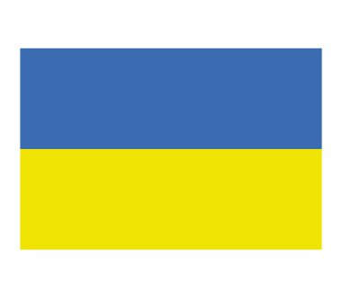 Beyaz arkaplanda Ukrayna bayrağı