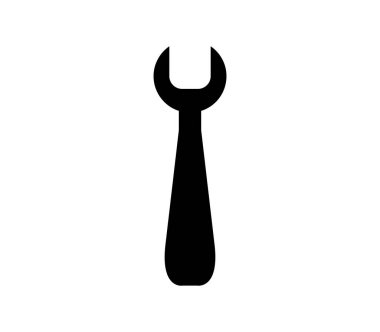 İngiliz anahtarı simgesi beyaz arkaplanda vektör ile gösterilmiştir