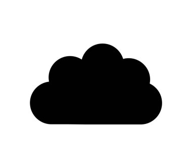 Beyaz arkaplan üzerindeki vektör ile resimlenmiş bulut simgesi
