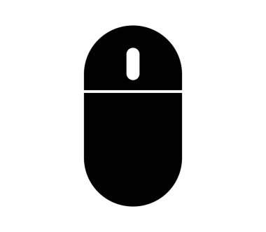 Beyaz arkaplanda bilgisayar faresi düz simgesi, vektör illüstrasyonu 