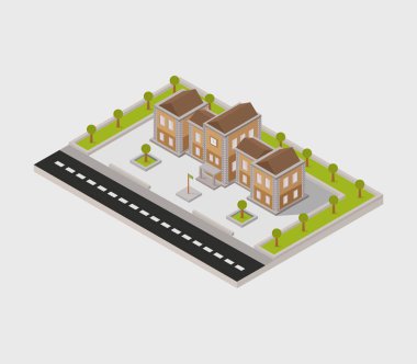 Beyaz arkaplanda okul simgesi