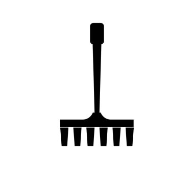 Beyaz arkaplanda düz simge tırmıkla, vektör illüstrasyonu