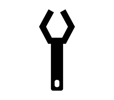 İngiliz anahtarı simgesi beyaz arkaplanda vektör ile gösterilmiştir