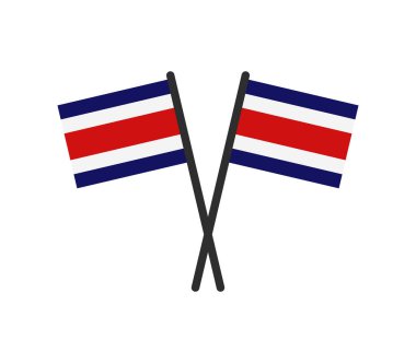 Beyaz arkaplanda costa rica bayrakları