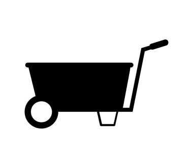 El arabası düz simgesi, vektör illüstrasyonu