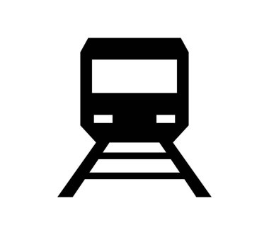 Beyaz arkaplanda vektör olarak çizilmiş tren simgesi
