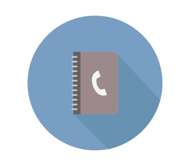 Beyaz arkaplanda telefon rehberi simgesi