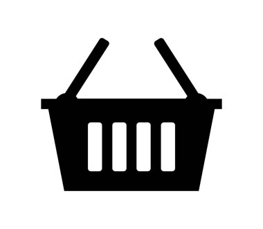 Beyaz arkaplanda vektör ile resimlenmiş alışveriş sepeti simgesi