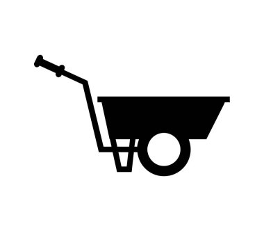 El arabası düz simgesi, vektör illüstrasyonu