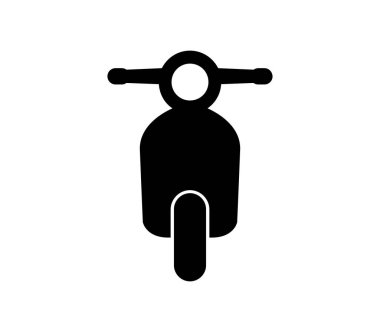 Scooter simgesi beyaz arkaplanda vektör ile gösterilmiştir