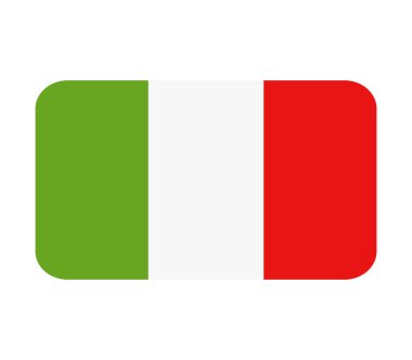 Beyaz arkaplanda İtalya bayrağı