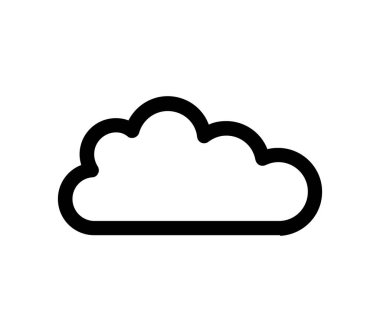 Beyaz arkaplan üzerindeki vektör ile resimlenmiş bulut simgesi
