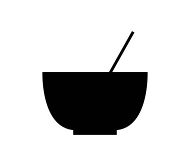 Beyaz arkaplanda kase simgesi