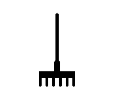 Beyaz arkaplanda vektör ile çizilmiş tırmık simgesi