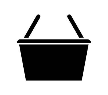 Beyaz arkaplanda vektör ile resimlenmiş alışveriş sepeti simgesi