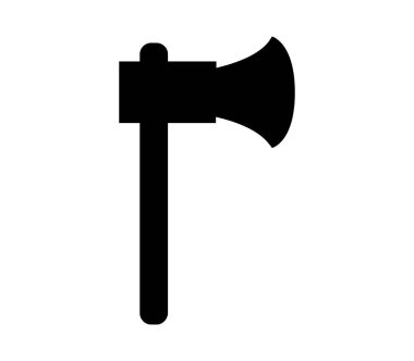 beyaz arkaplanda vektör olarak gösterilen ax simgesi