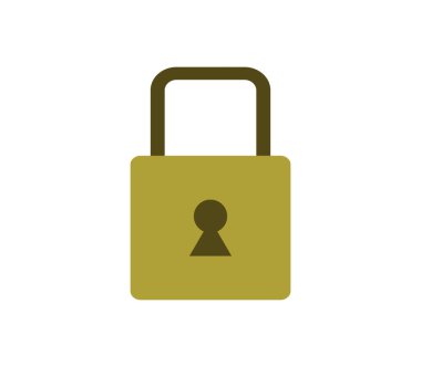 Beyaz arkaplanda asma kilit simgesi