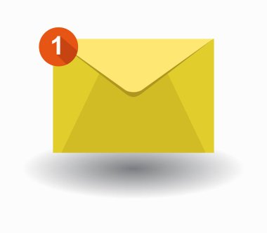 Beyaz arkaplanda ileti simgesi