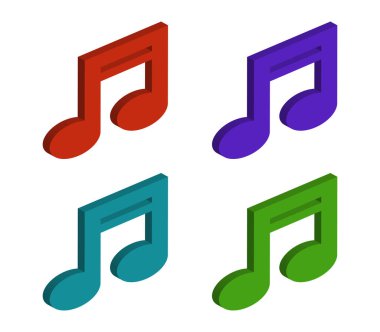 Beyaz arka planda müzik notu simge