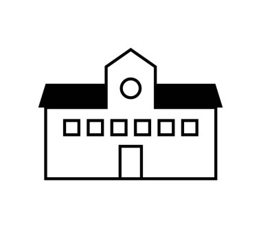 Beyaz arkaplanda okul simgesi