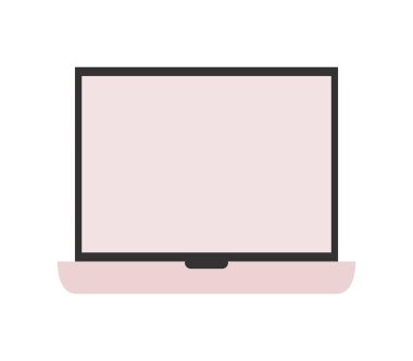 Beyaz arka plan üzerinde dizüstü bilgisayar simgesi