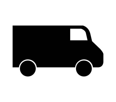 Beyaz arkaplanda vektör olarak gösterilen van simgesi