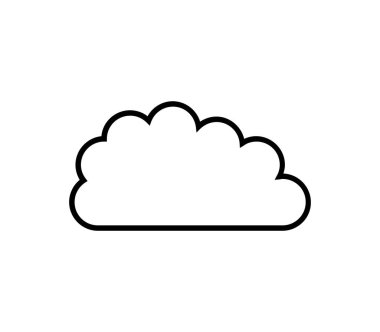 Beyaz arkaplan üzerindeki vektör ile resimlenmiş bulut simgesi