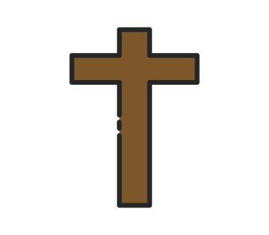 Beyaz arkaplanda dini haç simgesi