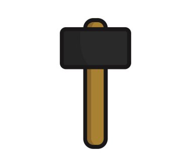 Beyaz arka plan üzerinde çekiç simgesi