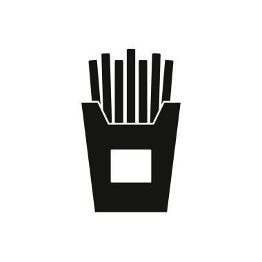 Beyaz arkaplanda sıcak patates cipsi simgesi