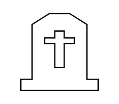 Beyaz arkaplanda mezarlık simgesi