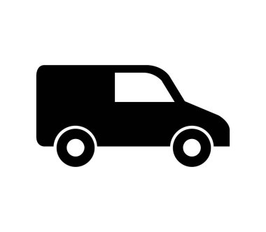 Beyaz arkaplanda vektör olarak gösterilen van simgesi