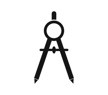 Beyaz arkaplanda okul pusula simgesi