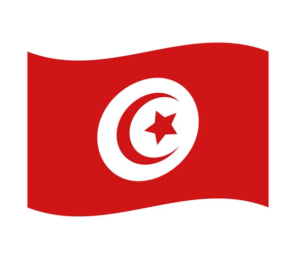 Tunisia Flagga Vit Bakgrund — Stock vektor