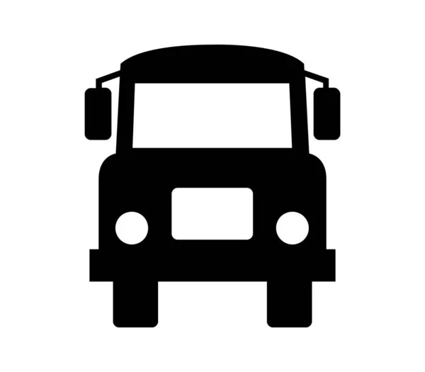 スクールバスのアイコンが白い背景にベクトルで描かれています — ストックベクタ