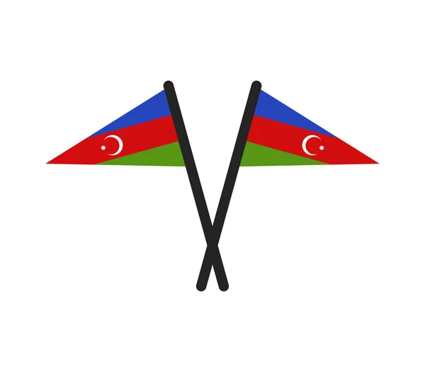 Azerbaijan Vlajky Bílém Pozadí — Stockový vektor