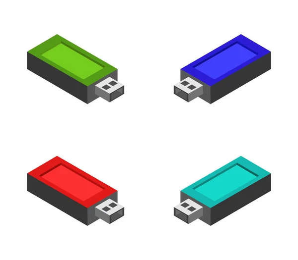 Usb Pen Pictogram Witte Achtergrond — Stockvector