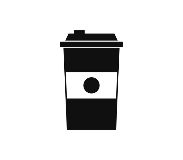 Koffiecup Pictogram Witte Achtergrond — Stockvector